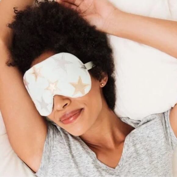 NWOT Free People Grey/Green Leather Star Sleep Cooling Mask - Picture 1 of 7